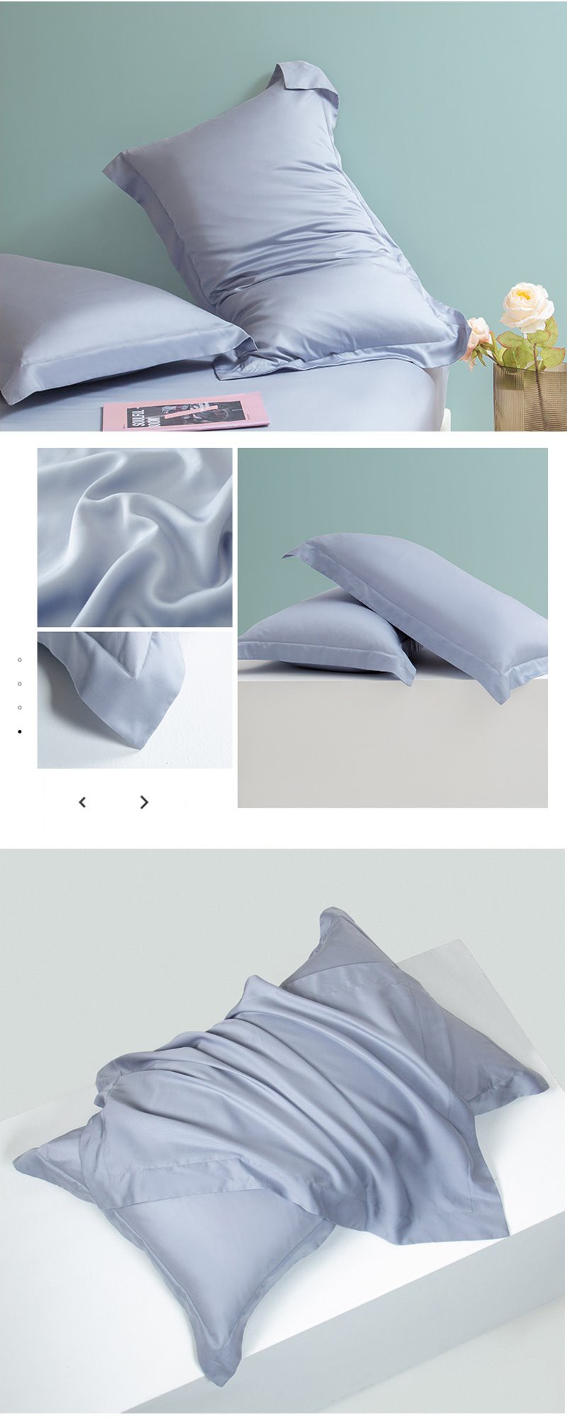 Luxury Plain Summer Tencel Silk Pillowcase Luxury Plain Summer Tencel Silk Pillowcase
